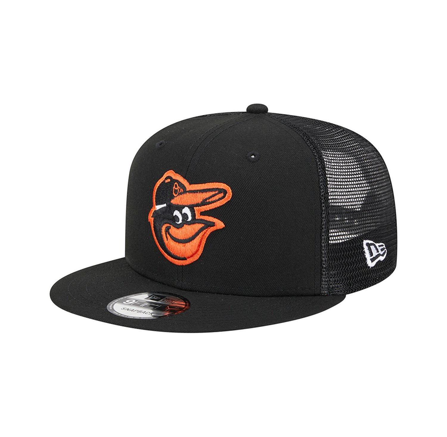 Men's Black Baltimore Orioles Team Color Trucker 9FIFTY Snapback Hat