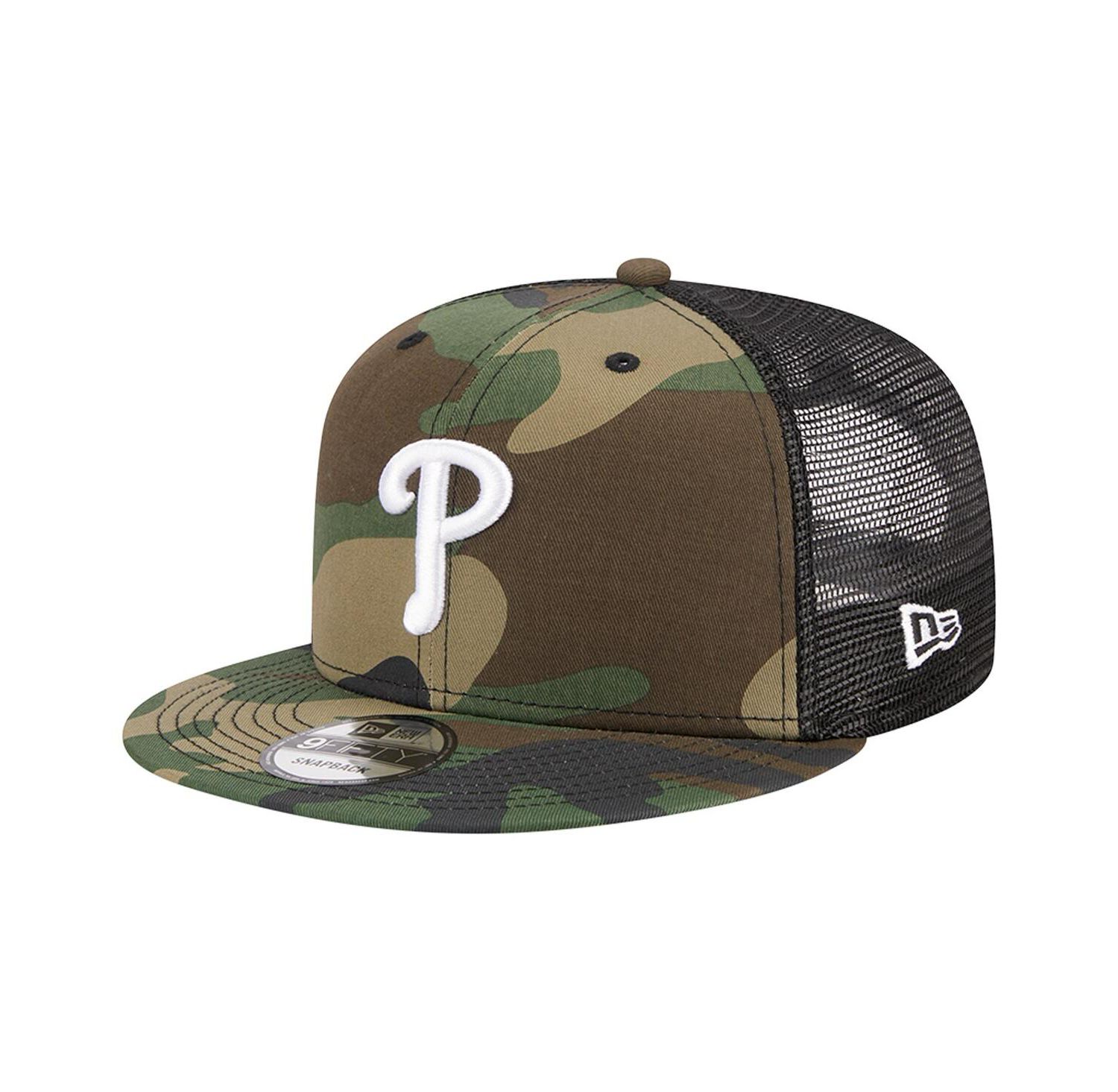 Men's Camo Philadelphia Phillies Woodland Camo Trucker 9FIFTY Snapback Hat