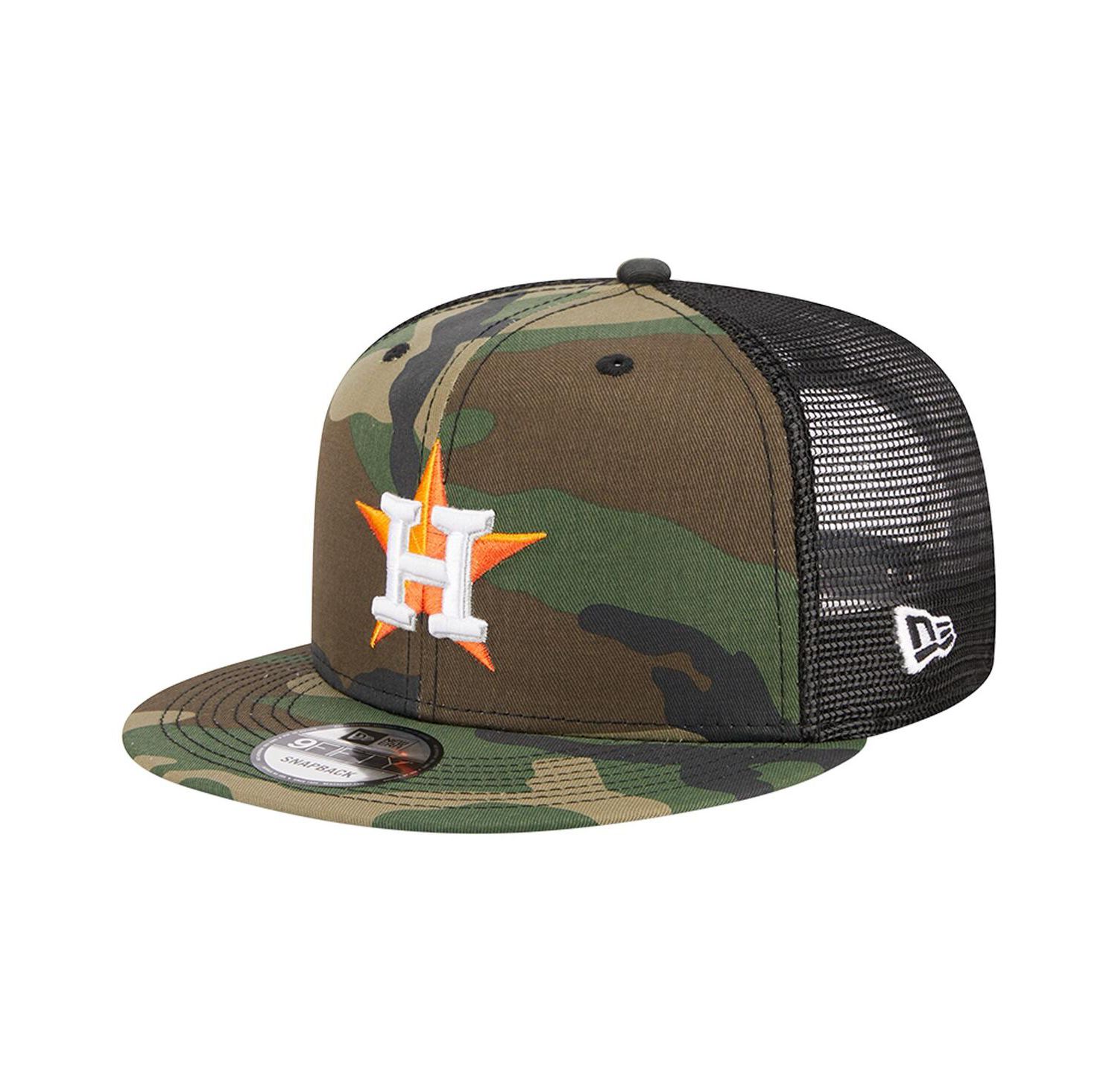 Men's Camo Houston Astros Woodland Camo Trucker 9FIFTY Snapback Hat