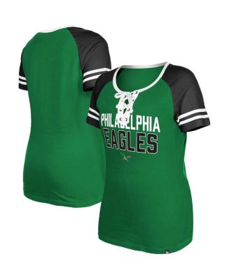 47 Brand Women's Philadelphia Eagles Club Block Raglan T-Shirt - Macy's