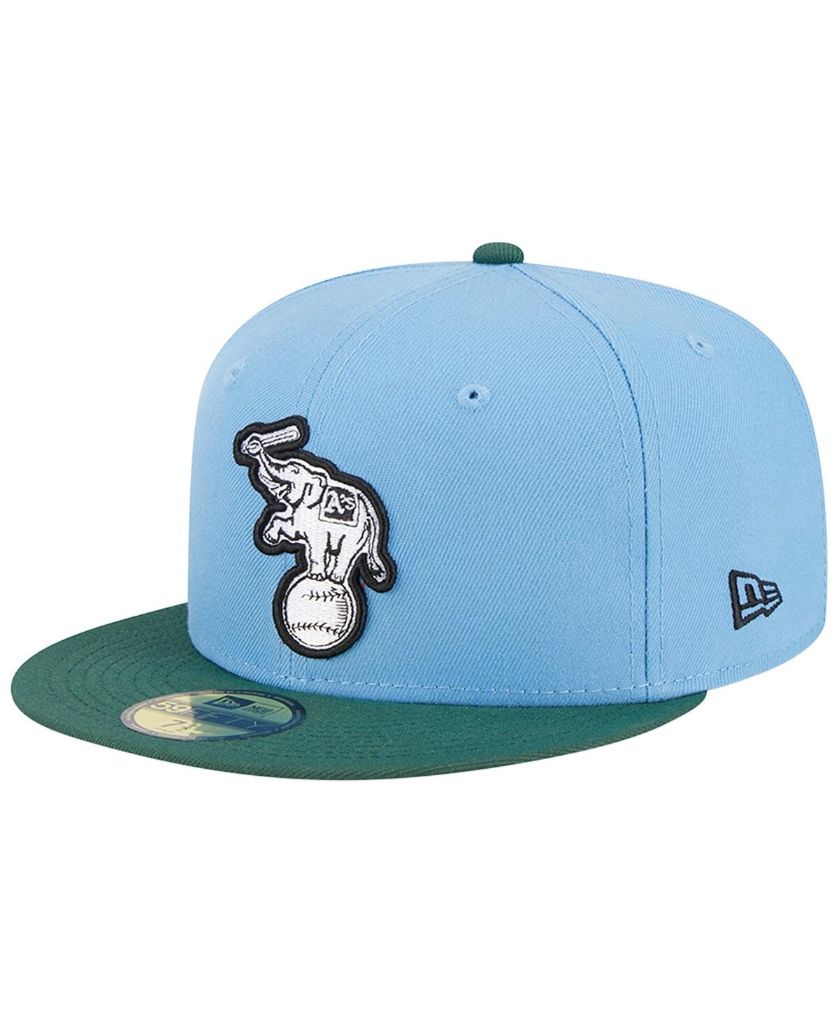 New Era Men's  Sky Blue, Cilantro Oakland Athletics 1988 World Series 59fifty Fitted Hat In Sky Blue,cilantro