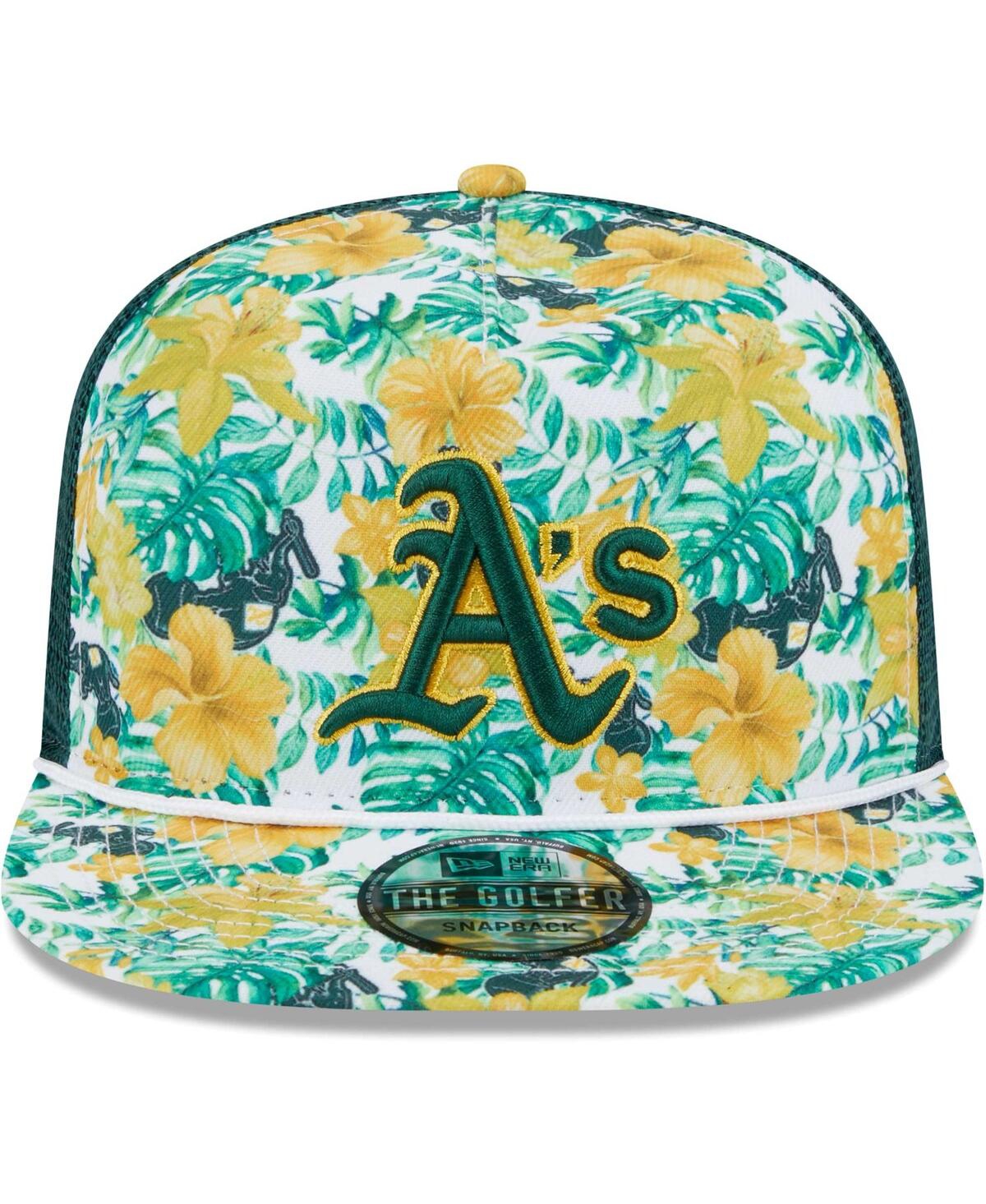 Shop New Era Men's  Oakland Athletics Tropic Floral Golfer Snapback Hat In Green