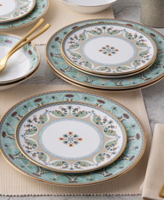 Serene Garden 12-Piece Dinnerware Set, Service For 4