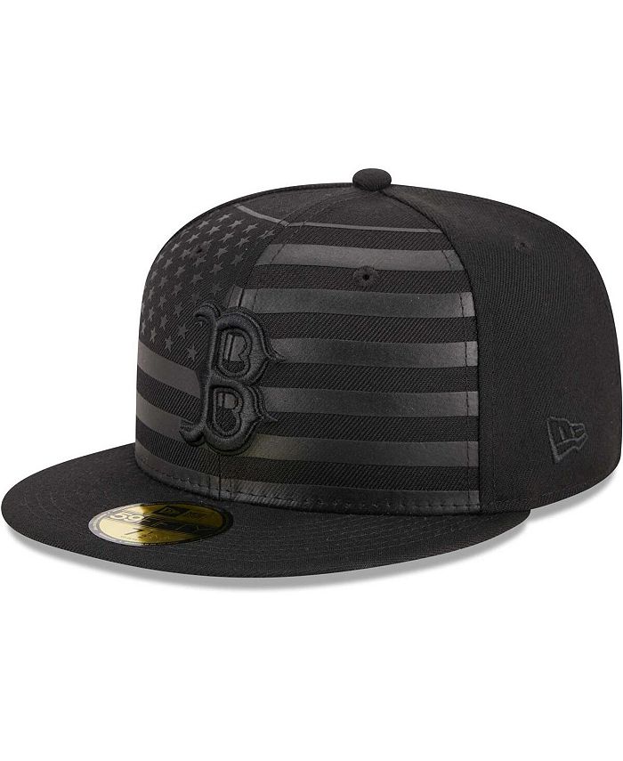 New Era Men's Black Boston Red Sox Tonal Flag 59FIFTY Fitted Hat