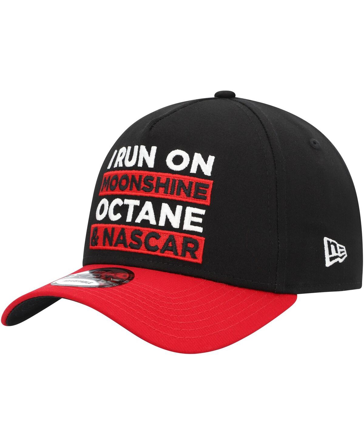 New Era Men's  Black, Scarlet Nascar 9forty A-frame Trucker Snapback Hat In Black,scarlet
