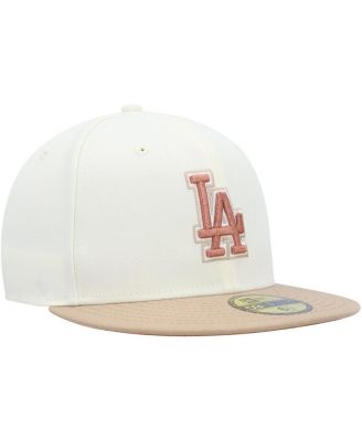 Men's Cream Los Angeles Dodgers Chrome Camel Rust Undervisor 59FIFTY Fitted Hat