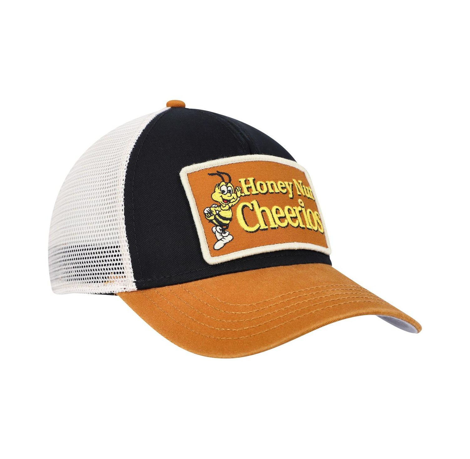 Men's Black, Cream Cheerios Valin Trucker Snapback Hat