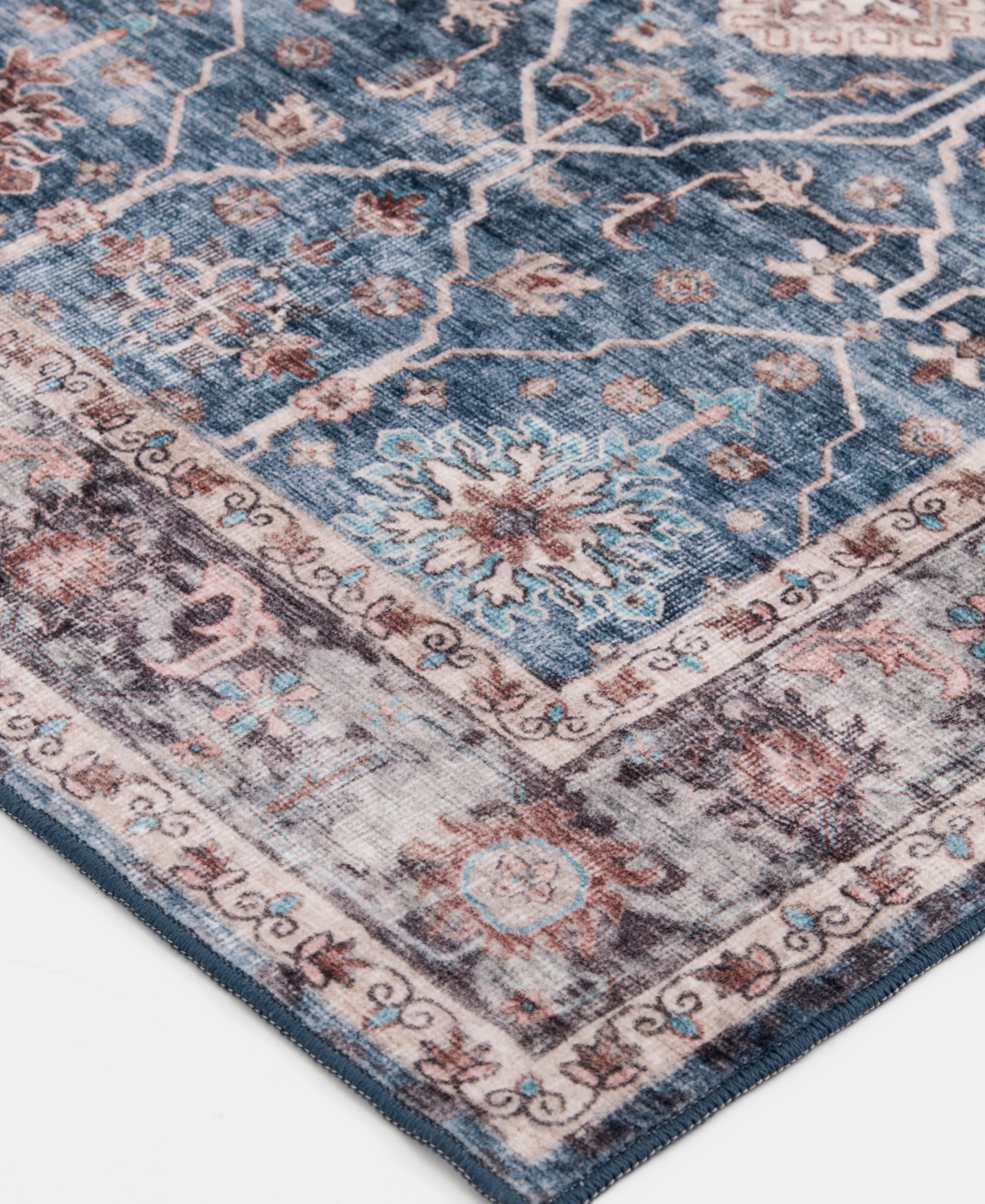 Shop Trisha Yearwood Home Revitalize Washable Velsen 5' X 7' Area Rug In Blue,rust