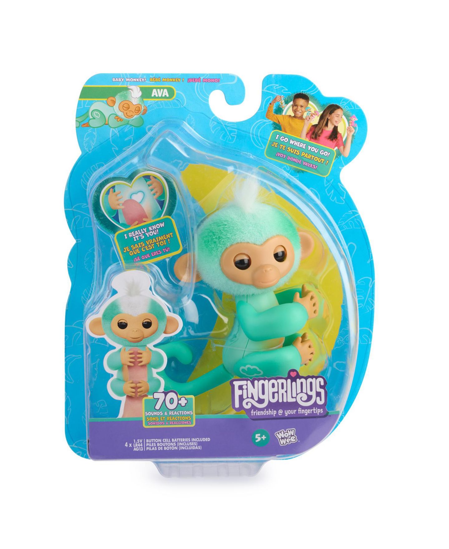 Детские фигурки Fingerlings Interactive Baby Monkey Reacts to Touch with 70+ Sounds & Reactions — фото 6