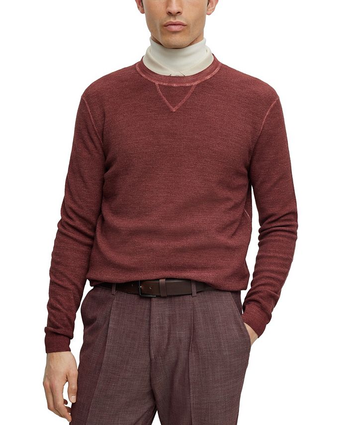 Hugo Boss Men s Structured Knit Sweater Macy s