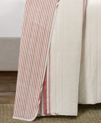 Farmhouse Stripe Reversible Cotton 3-Piece Quilt Set, Full/Queen
