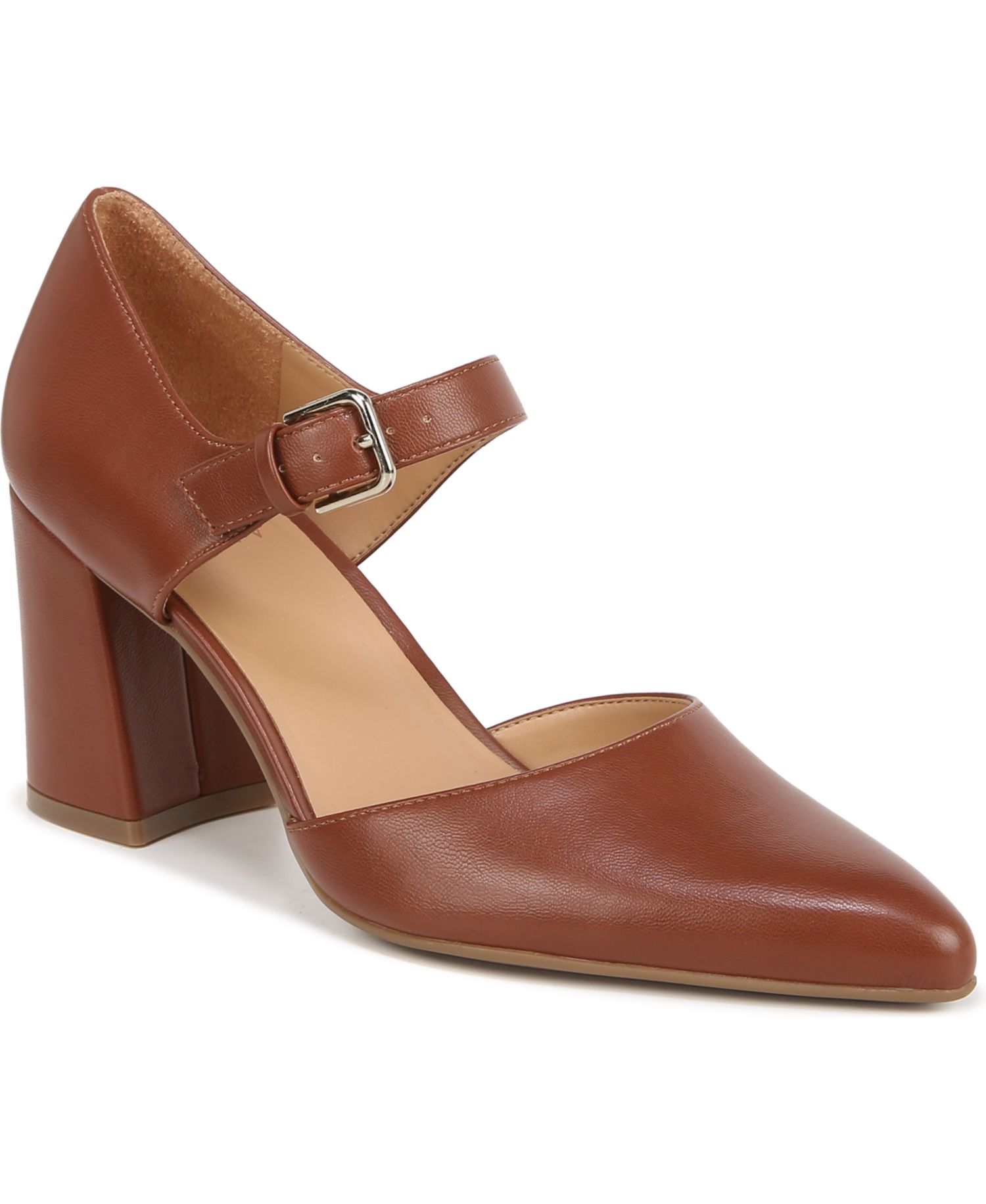 Women's Pixie Mary Jane Pointed Toe Block Heel Pumps