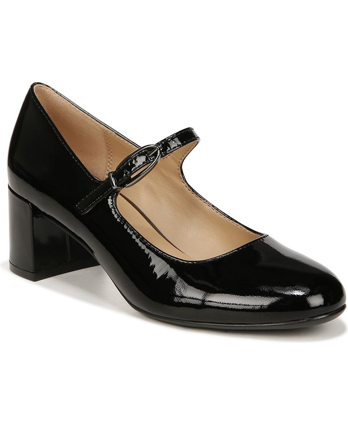 Chanel Black Leather Mary Jane Pumps, Size 8