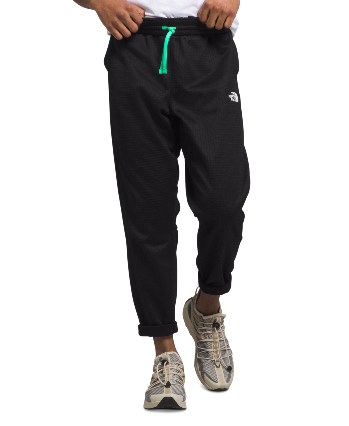 The North Face Men's Relaxed Fit Coordinates Tech Pants In Tnf Black,chlorophyll Green
