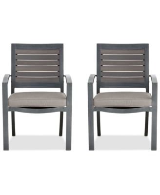 Agio - Set of 2 Marlough II Aluminum Outdoor Dining Chairs, Created for Macy's