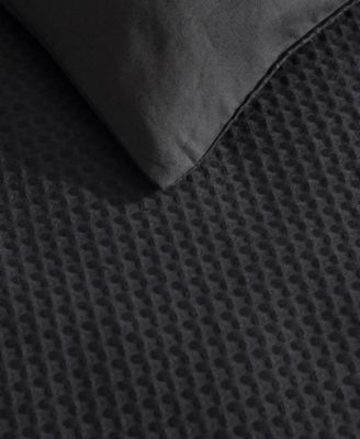 Waffle Pique Cotton 3 Piece Comforter Set, King