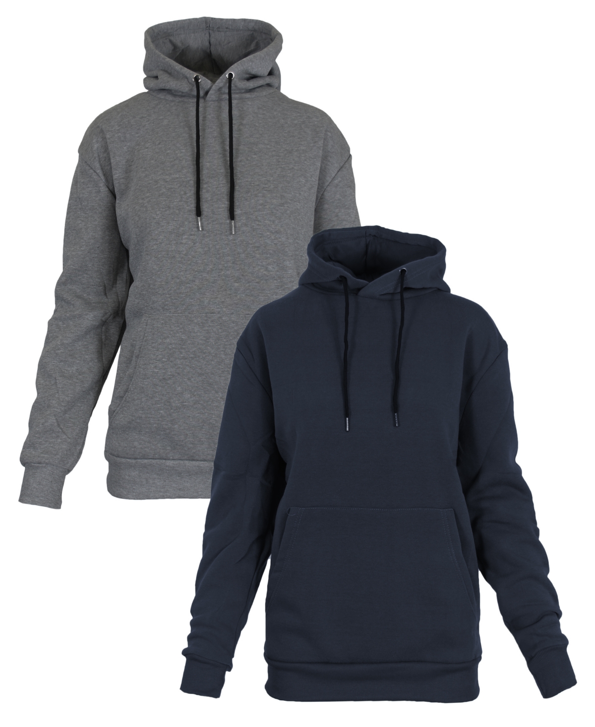 Galaxy By Harvic Women's Heavyweight Loose Fit Fleece Lined Pullover Hoodie Set, 2 Piece In Black-heather Gray