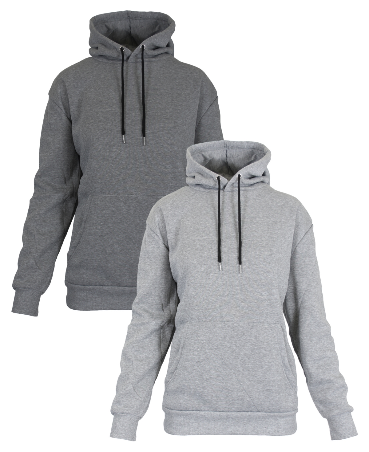 Galaxy By Harvic Women's Heavyweight Loose Fit Fleece Lined Pullover Hoodie Set, 2 Piece In Charcoal- Heather Gray