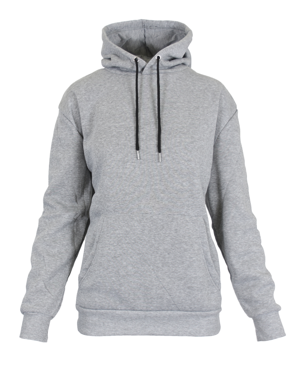 Galaxy By Harvic Women's Heavyweight Loose Fit Fleece Lined Pullover Hoodie In Heather Gray