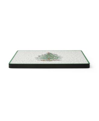 Christmas Tree Polka Dot Large Placemats, Set of 4