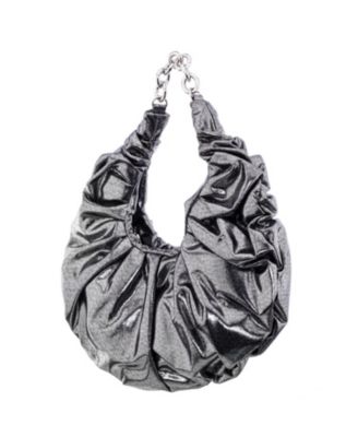 Ruched Metallic Hobo