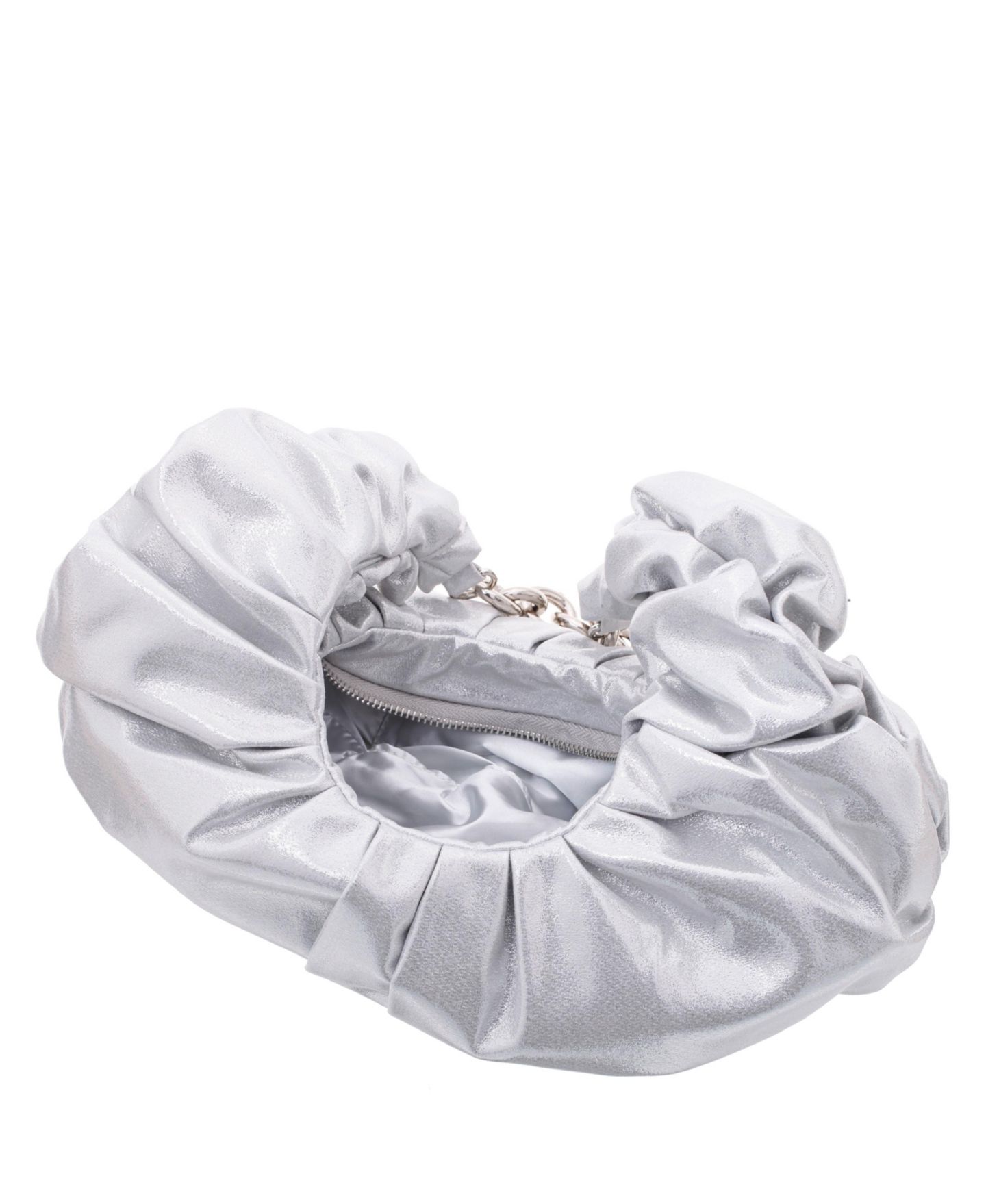 Женская сумка Nina Ruched Metallic Hobo, цвет: Серебряный — фото 4