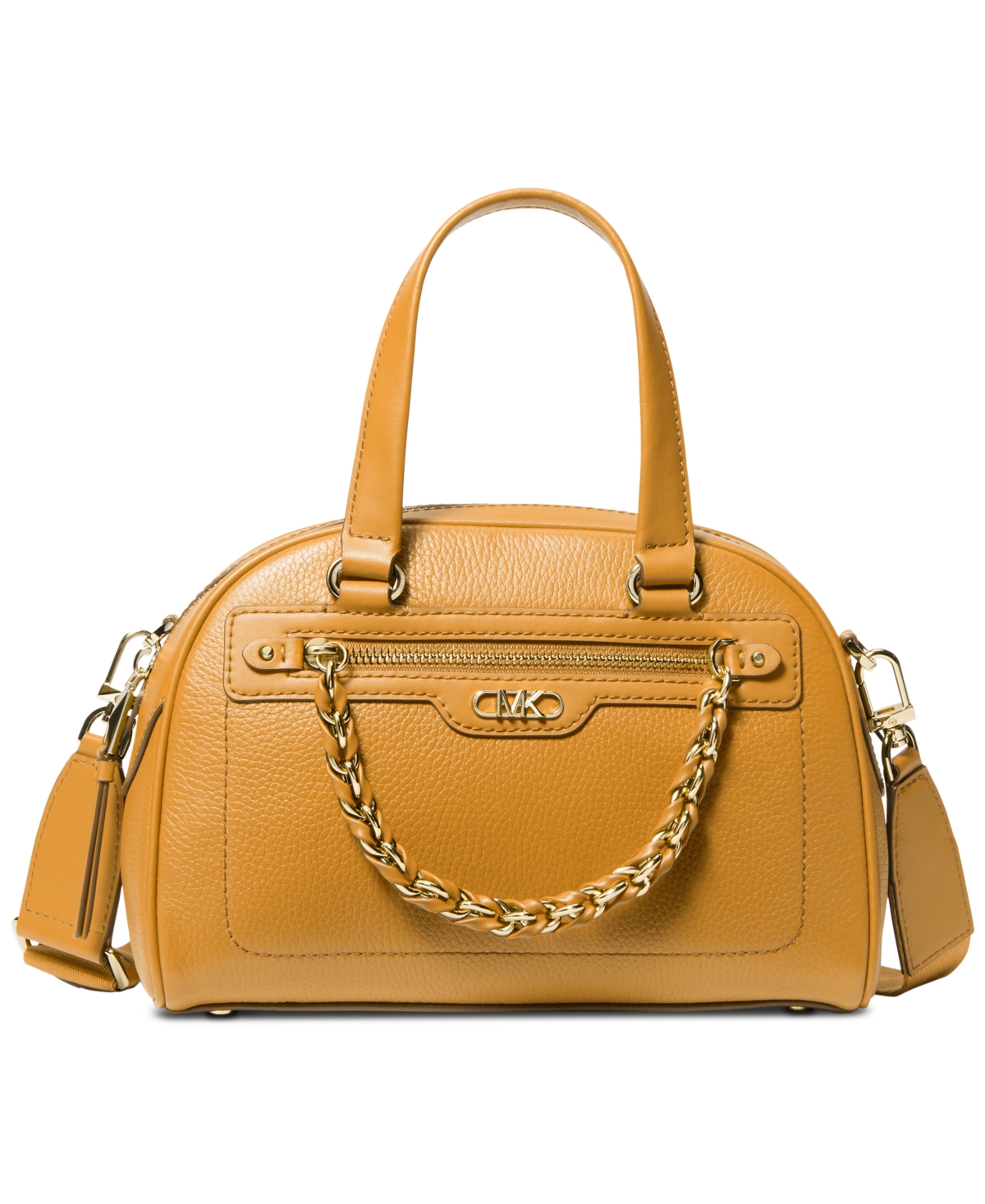 Michael Kors Michael  Williamsburg Small Leather Bowling Satchel In Golden Rod