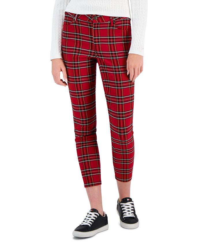 intro., Pants & Jumpsuits, Intro Tummy Control Love The Fit Red Gray  Plaid Stretch Leggings Womens 3x New