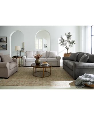 Macy's Kariam Fabric Sofa Collection Created For Macys In Charcoal