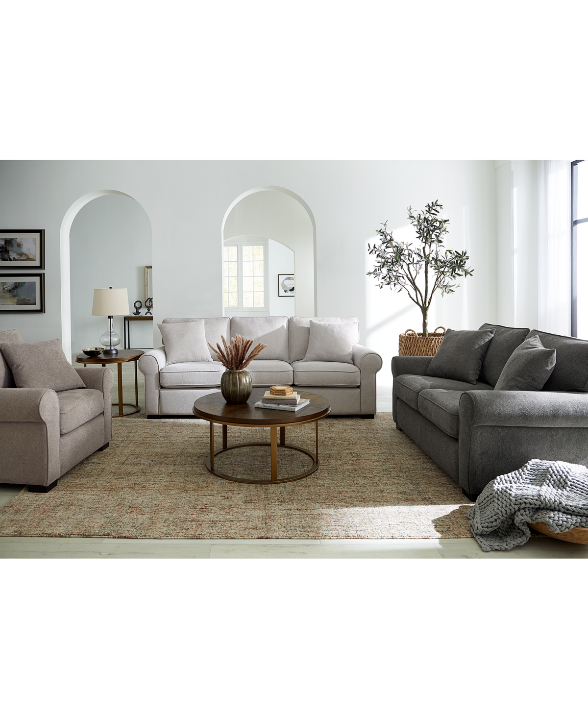 Shop Macy's Kariam 90" Fabric Sofa, Created For  In Charcoal