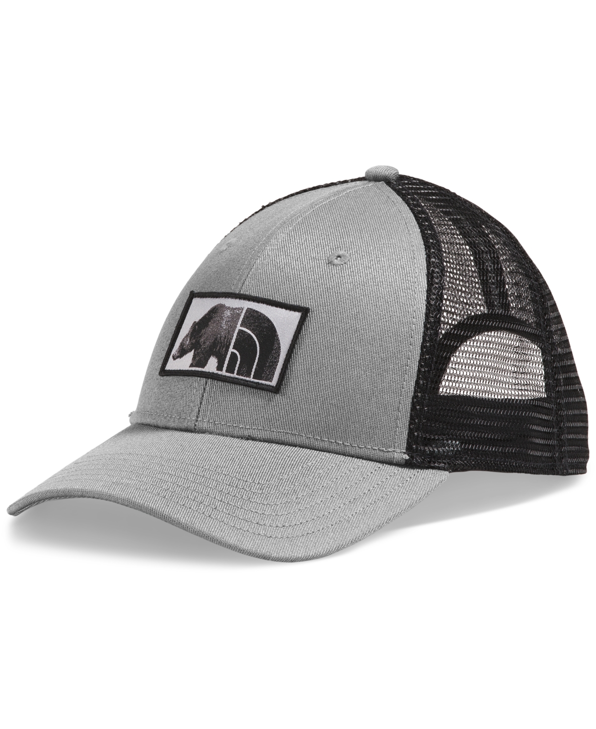 The North Face Mudder Trucker Recycled Hat In Tnf Medium Grey Heather,bear Graphic