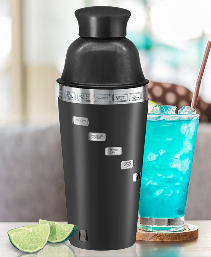 Oggi Stainless Steel Cocktail Shaker, 8 Recipes, Built In