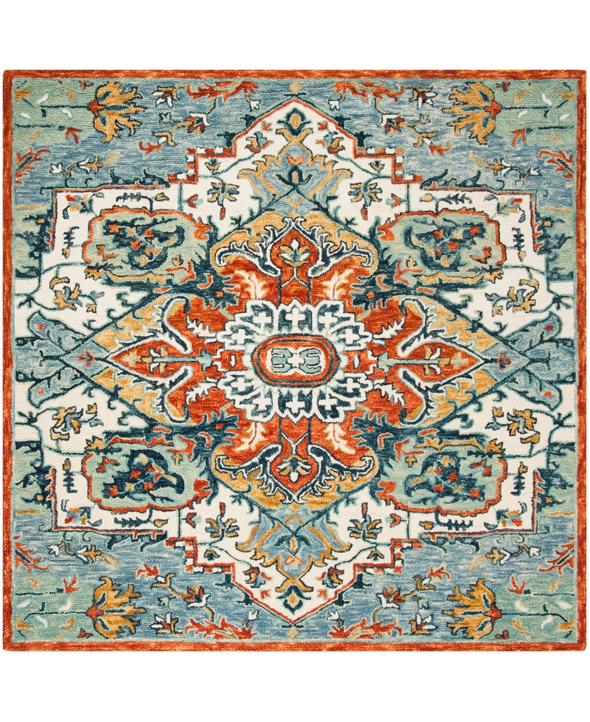 Safavieh Aurora APN312 9' x 9' Square Area Rug - Blue, Rust