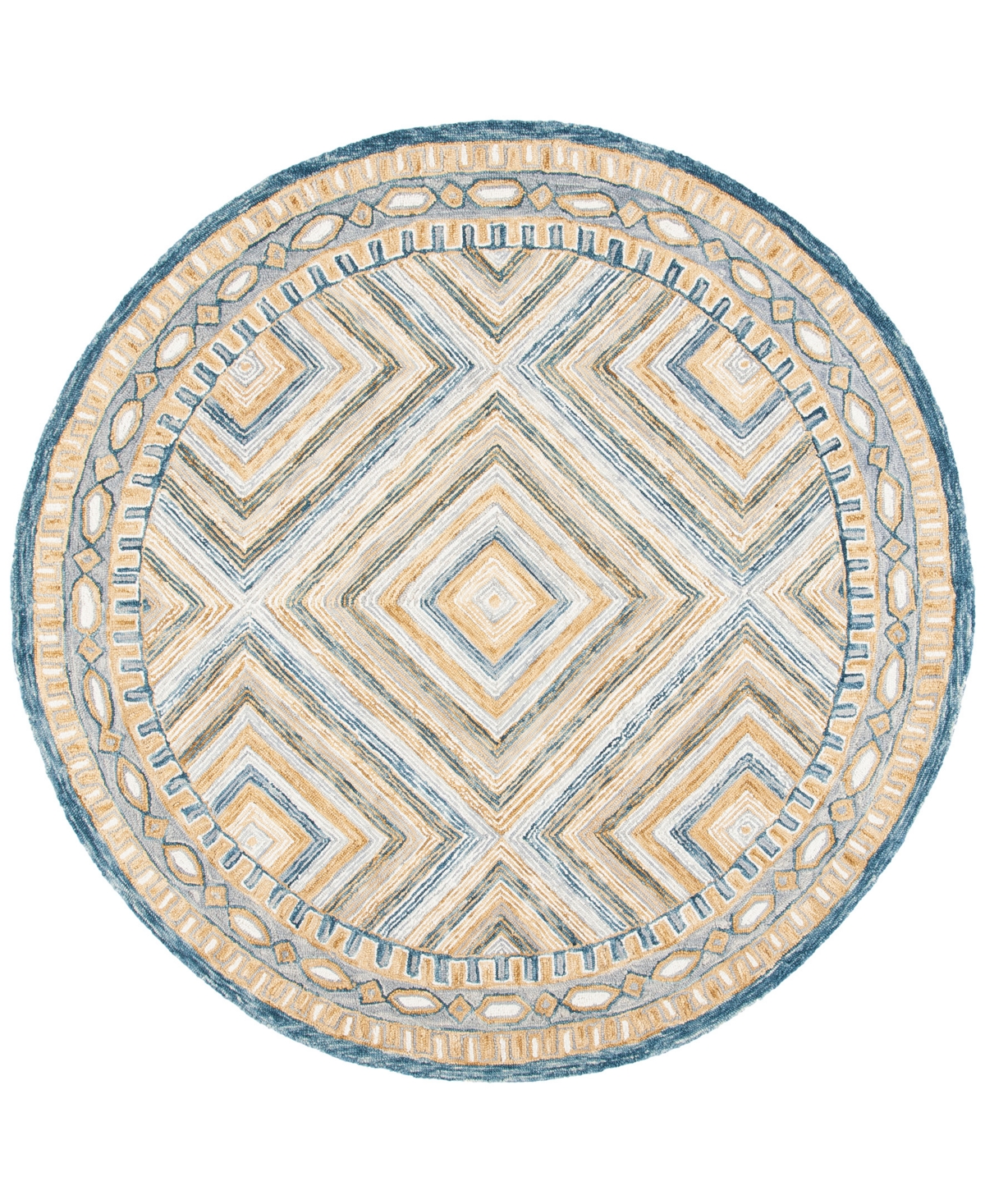 Safavieh Aurora APN809 7' x 7' Round Area Rug - Navy, Gold