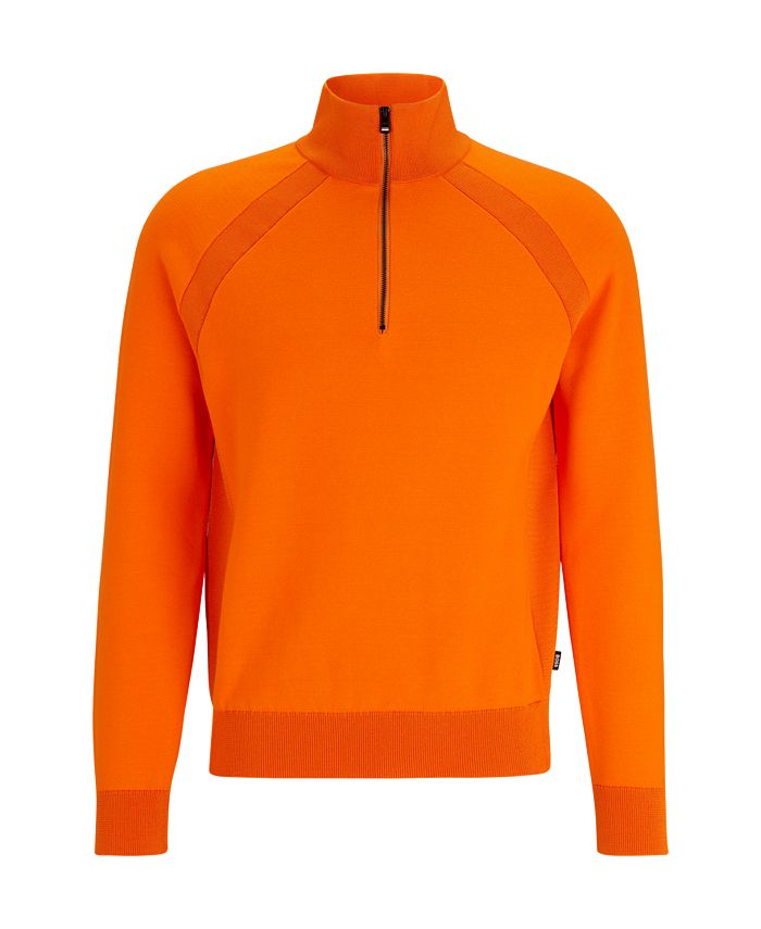 Hugo Boss Men's Color-Blocked Zip-Neck Sweater - Macy's