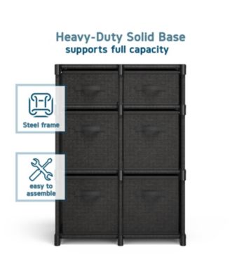 Heavy Duty 6 Cube Storage Organizer with Fabric Storage Bins