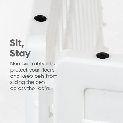 24-inch 4 Panel Exercise Pet Playpen with Door, White