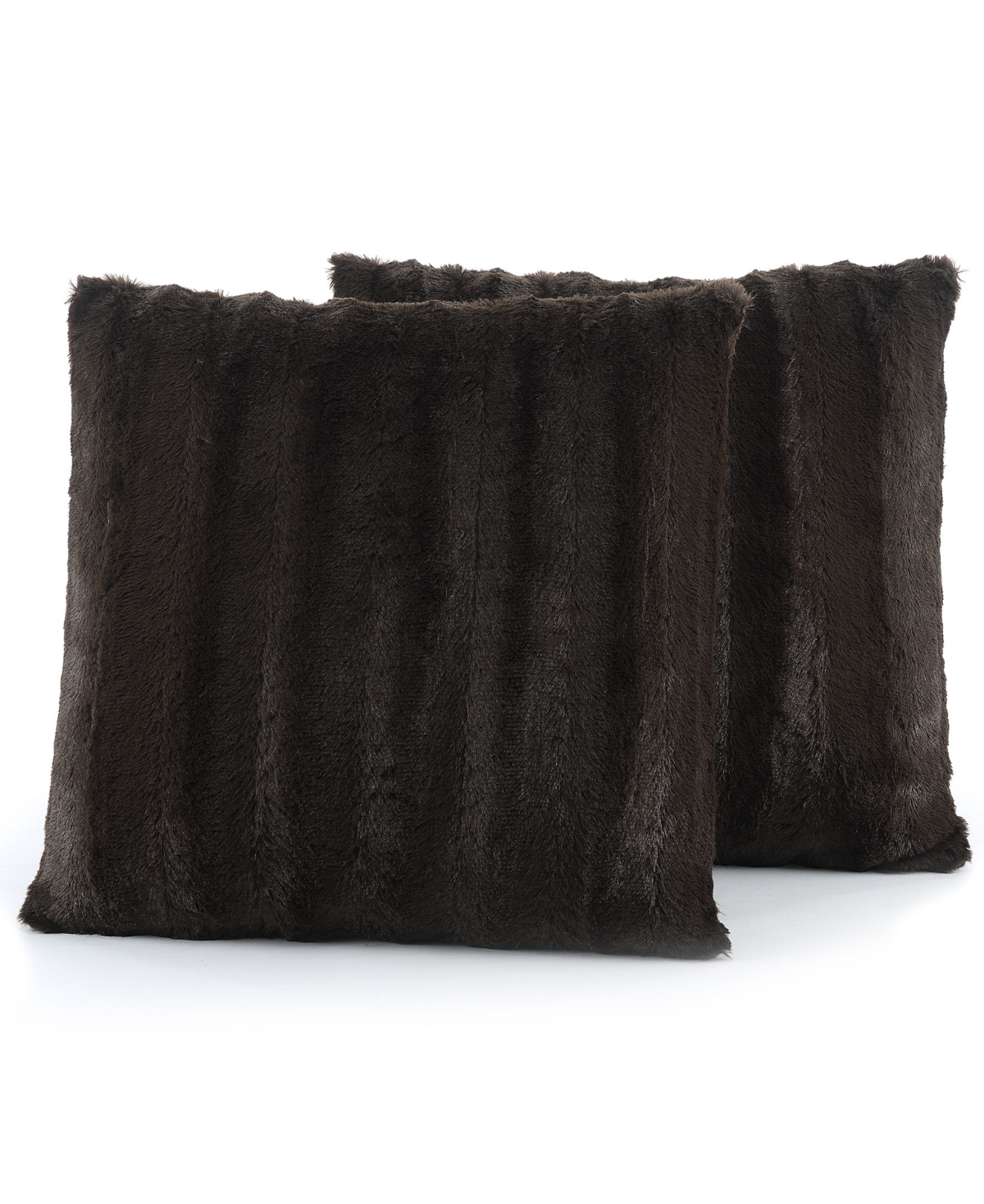 Cheer Collection Plush Reversible Faux Fur 2-Pack Decorative Pillow, 16