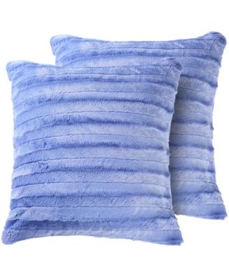 Cheer Collection Set of 2 Shaggy Hair Decorative Throw Pillows - 12x20, Very Peri, Purple