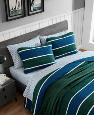 Knots Cove Cotton Reversible 3 Piece Quilt Set, Full/Queen