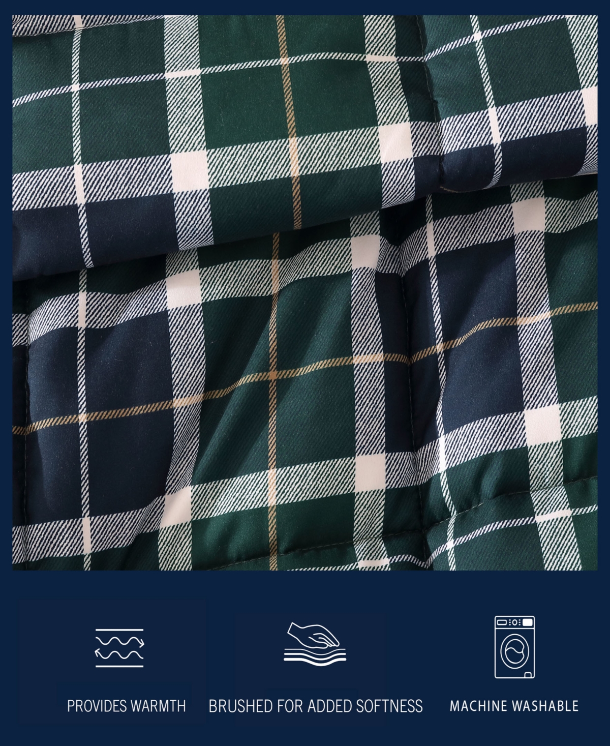 Nautica North Sail Plaid Brushed Microfiber 2 Piece Comforter Set,