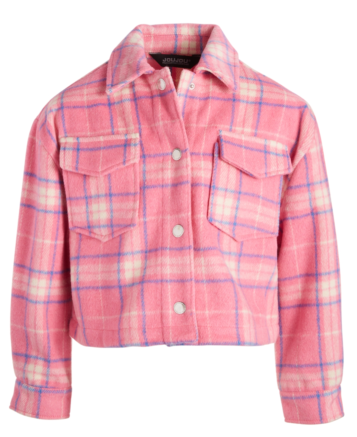 Jou Jou Little Girls Plaid Jacket In Pink