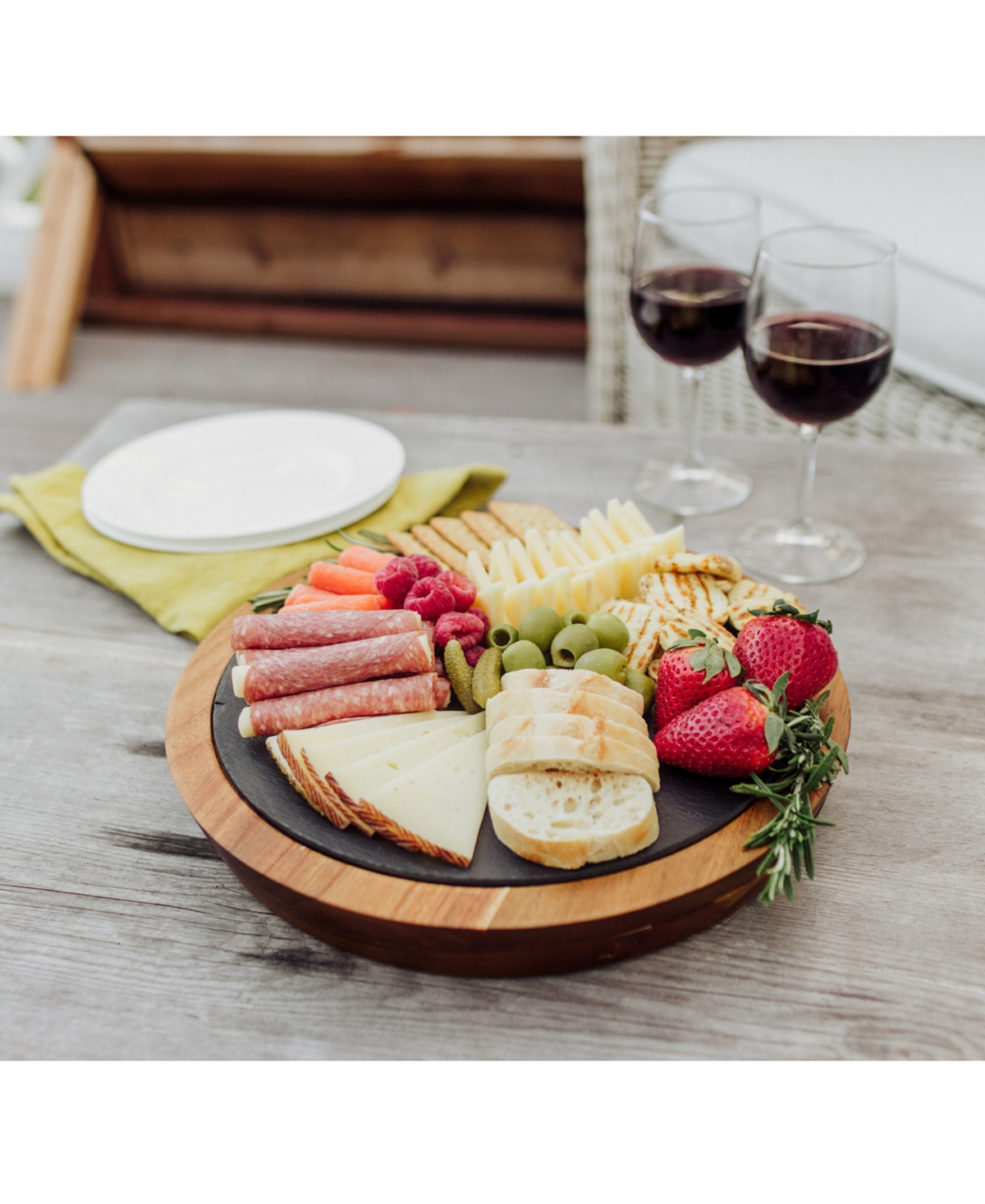Harry Potter Gryffindor Insignia Acacia and Slate Charcuterie Board with Cheese Tools