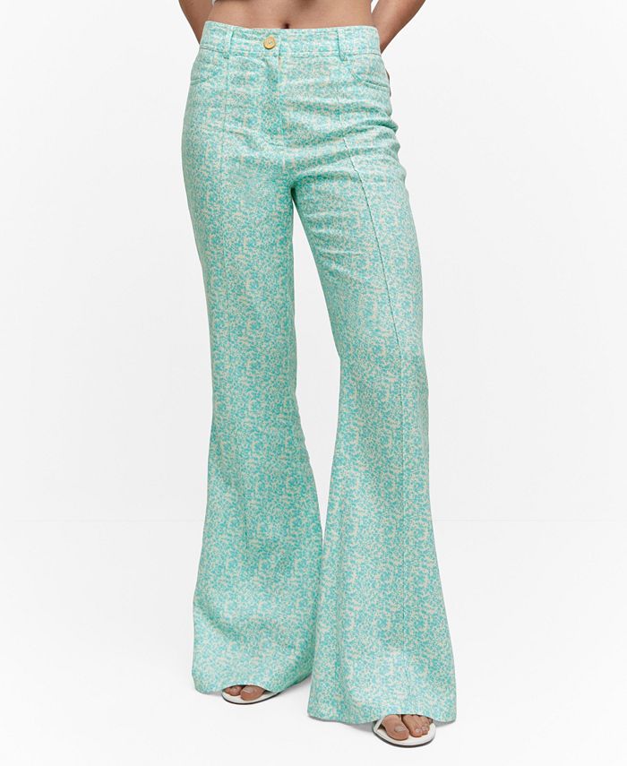 MANGO Women's Floral Linen Pants - Macy's