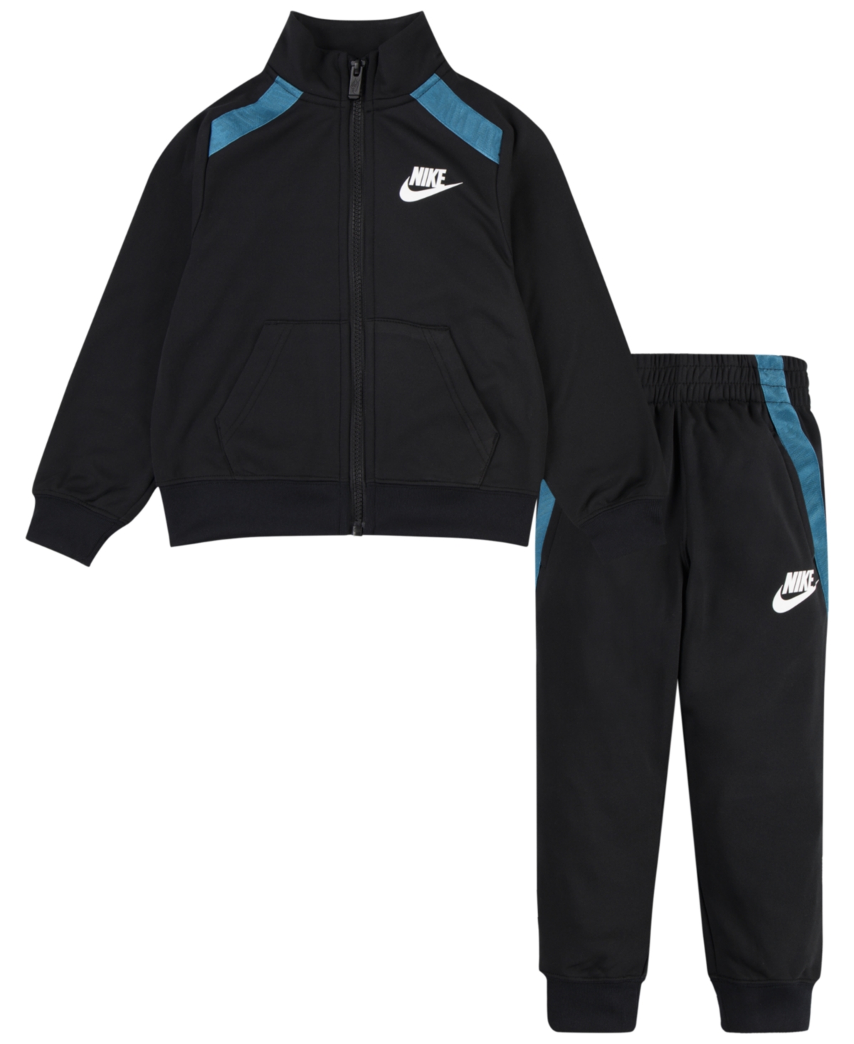 Nike Kids' Toddler Boys Sportswear Taping Full-zip Jacket And Pants, 2 Piece Set In Black