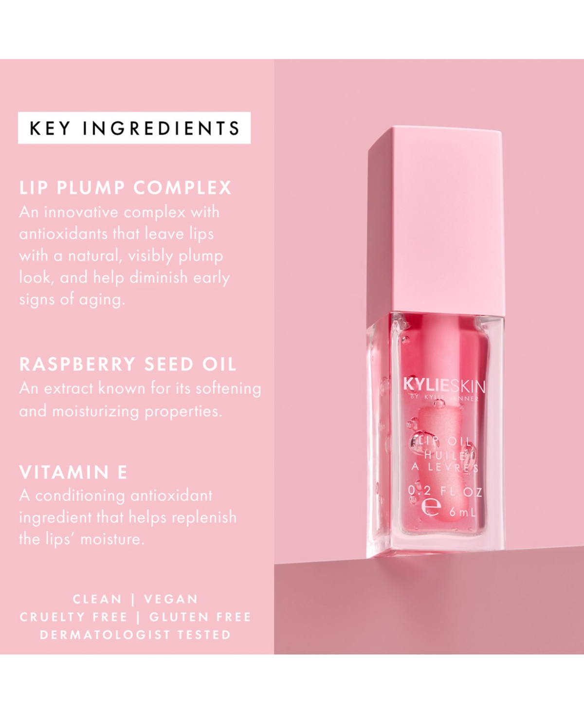 Kylie Skin Lip Oil -(soft pink)