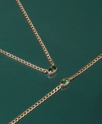 Green Tourmaline Curb Link Bracelet (1/2 ct. t.w.) in Gold Vermeil, Created for Macy's