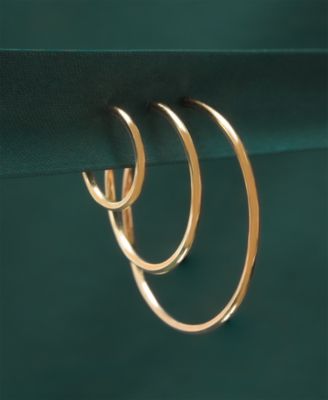 Polished Tube Small Hoop Earrings in Gold Vermeil, Created for Macy's