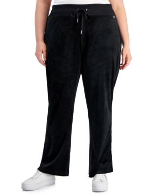 Calvin Klein - Plus Size Velour Wide-Leg Pants