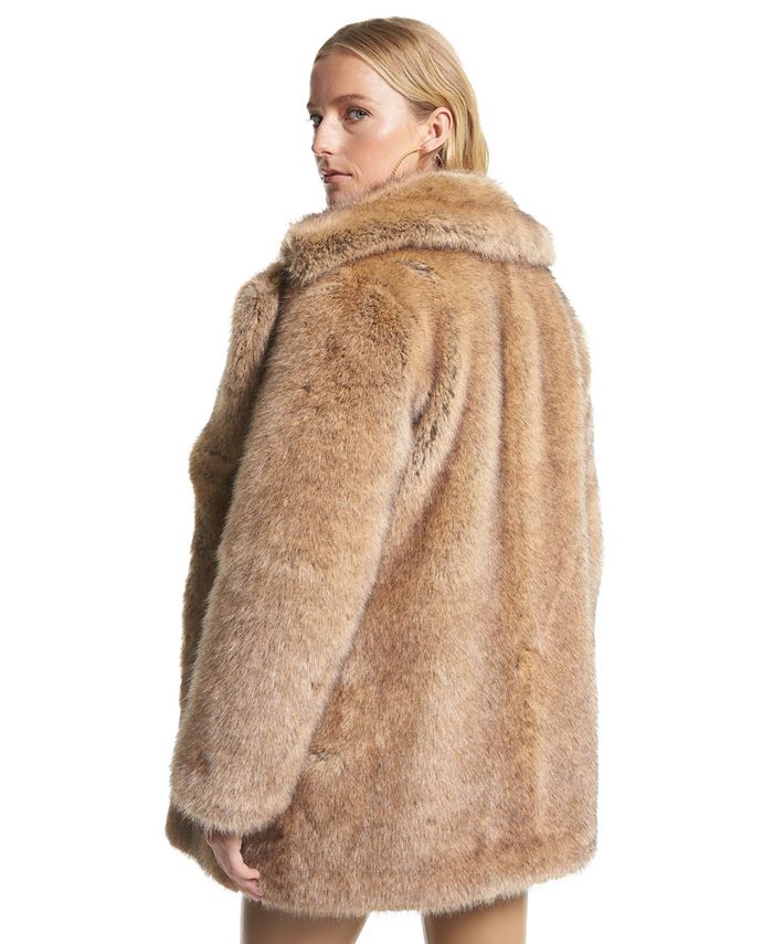 Michael Kors Women s Open Front Coyote Faux Fur Coat Macy s